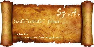 Szánthó Alma névjegykártya